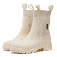 VALERIE | Klassische wasserdichte Chelsea-Stiefeletten - Weiß