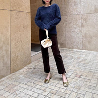 Damen Weicher Mohair-Pullover mit weitem Schnitt Nord Taschen - Dunkelbraun