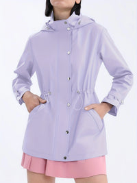 Damen wasserabweisende Freizeitjacke mit verstellbarer Kapuze - Lavendel
