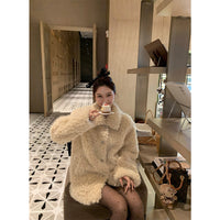 Damen Kurzfell‑Teddy‑Mantel mit großem Kragen und kastiger Oversize‑Silhouette Nord Taschen - Gelb