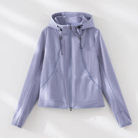 Damen Kapuzen-Softshelljacke mit Zwei-Wege-Reißverschluss und ergonomischer Schnitt Nord Taschen - Fernhimmelblauer Mantel