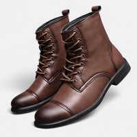 Stilvolle Herrenstiefel aus hochwertigem Kunstleder - Dunkelbraun