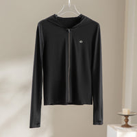 Damen Leichte Kapuzenjacke mit durchgehendem Reißverschluss, Slim‑Fit und Daumenloch Nord Taschen - Schwarz