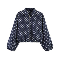 Damen Cropped Bomberjacke mit Ballonärmeln, elastischem Saum und Reverskragen Nord Taschen - Pfauengrün