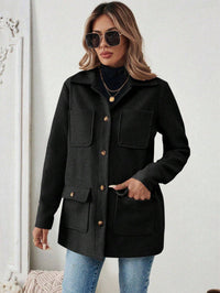 Damen Utility-Jacke mit praktischen Taschen - Schwarz