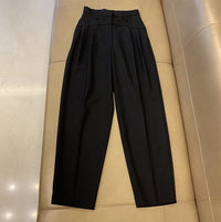 Damen Weit geschnittene High-Waist-Hose Nord Taschen - Schwarz