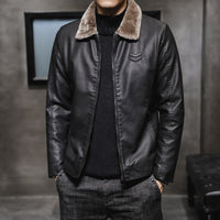 Herren Langarm-Jacke mit Taschen - Schwarz