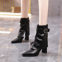 Damen Blockabsatz Stiefeletten - Schwarz