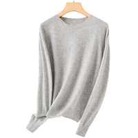 Damen Feiner Rundhals-Feinstrickpullover mit leichter Oversize-Passform Nord Taschen - Reines Grau