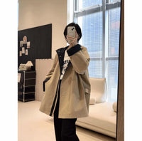 Unisex Oversized utilitarischer Trenchcoat mit kontrastiertem Innenfutter und Kapuze Nord Taschen - Dunkelkaffee