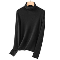 Damen Feiner Rollkragenpullover aus ultraleichtem Feinstrick mit schlanker Silhouette Nord Taschen - Diamantschwarz