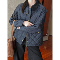 Damen Steppjacke mit hochgeschlossenem Kragen Nord Taschen - Schwarzblau