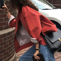 Damen Streetstyle Oversized Jacke Nord Taschen - Bildfarbe