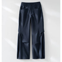 Damen Weite High‑Waist-Hose mit eingesetztem Beinschlitz und markanten Eingrifftaschen Nord Taschen - Dunkelblau