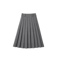 Damen Plissierter Midi-Rock Nord Taschen - Rauchgrau