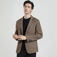 Herrenblazer mit Knöpfen und Taschen - Camel