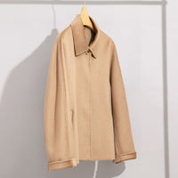 Damen Teddyjacke mit Hemdkragen und verdeckter Knopfleiste Nord Taschen - Kamel