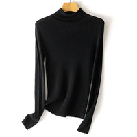 Damen Leichter Feinstrick-Rollkragenpullover mit fließender Passform Nord Taschen - Diamantschwarz