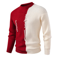 Bruno | Herren Strukturierter Zierband Strickpullover - Rot