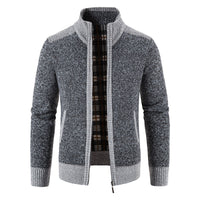 Herren Langarm-Zip-Jacke mit Taschen - Dunkelgrau