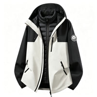 Damen Softshell-Outdoorjacke mit abnehmbarer Innenjacke - Eichengrau