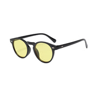 Runde Sonnenbrille mit halbtransparenter Fassung für Herren | Ideal für den täglichen Gebrauch im Freien - Gelb