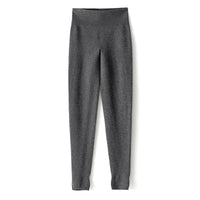 Damen Hochtaillierte Feinstrick-Leggings mit nahtlosem Komfortbund Nord Taschen - Schwarzgrau