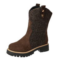 Damen Winterstiefel mit Fleece und robuster Gummisohle - Braun