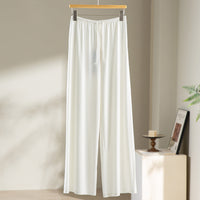 Damen Weite Relax-Hose aus seidigem Modal mit elastischem Bund und Tunnelzug Nord Taschen - Cremeweiß