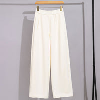 Damen Weite Jersey-Culotte mit hohem Taillenbund und versteckten Eingrifftaschen Nord Taschen - Weiß