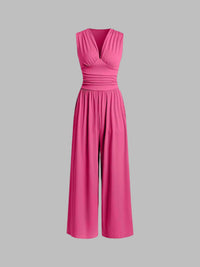 Laila | Chicer ärmelloser Jumpsuit - Rose Red