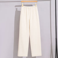Damen Weite High‑Waist Komforthose mit elastischem Bund und geradem Bein Nord Taschen - Weiße Hose