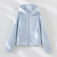 Damen weite French‑Terry Lounge-Sweatpant mit hohem Bund, Kordelzug und seitlichen Schlitzen Nord Taschen - Blau‑Mint Oberteil