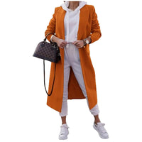 Damen Oversize-Mantel mit klassischem Revers und Taschen - Gelb
