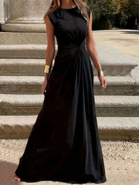 Damen Maxikleid mit elegantem Wickeldesign und schmeichelndem Schnitt - Schwarz