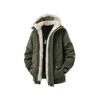 Herren Gefütterte Winterparka mit Kunstfellkapuze und Thermofutter, wind- und wasserabweisend Nord Taschen - Olivgrün
