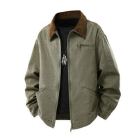 Herren Langarmjacke mit Kragen und Taschen - Grün