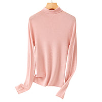 Damen Leichter Feinstrick-Rollkragenpullover mit fließender Passform Nord Taschen - Hautrosa