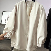 Damen Stylischer Oversized-Blazer Nord Taschen - Beige