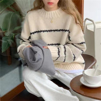 Amelie | Moderner Damen-Strickpullover cozy & stylisch - Weiss