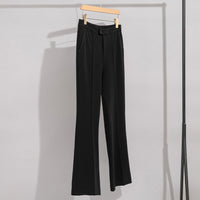 Damen High-Waist-Hose mit weitem Schlag und Bügelfalte Nord Taschen - Meteorschwarz