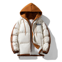 Herren wattierter Parka mit innenliegendem Hoodie und Zwei-Wege-Reißverschluss - Khaki