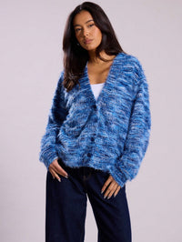 Damen Oversized Langarmpullover - Blau