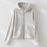Damen Kapuzen-Performance-Zipjacke mit Reißverschluss und seitlichen Eingriffstaschen Nord Taschen - Ecru-Apricot Oberteil