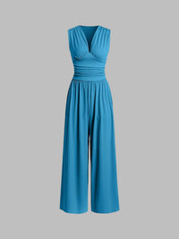 Laila | Chicer ärmelloser Jumpsuit - Blue