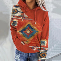 Damen Hoodie mit Kordelzug und Kängurutasche - Orange