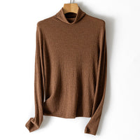 Damen Feiner Crinkle-Rollkragenpullover mit leichtem Fall Nord Taschen - Dunkelkamel