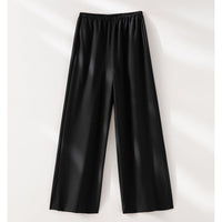Damen Oversized Seidiges Hemd mit durchgehender Knopfleiste und Hemdkragen Nord Taschen - Schwarze Hose