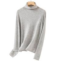Damen Feiner Rollkragenpullover aus ultraleichtem Feinstrick mit schlanker Silhouette Nord Taschen - Reines Grau