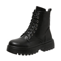 Damen Schnürstiefel mit robustem Profil und modischer Schnürung - Schwarz